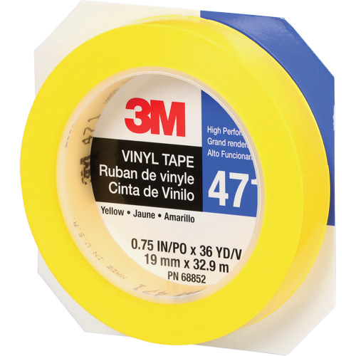 471 Vinyl Tape, 19 mm (3/4") W x 32.9 m (108') L, 5.3 mils, Yellow Moffatt Supply & Specialties