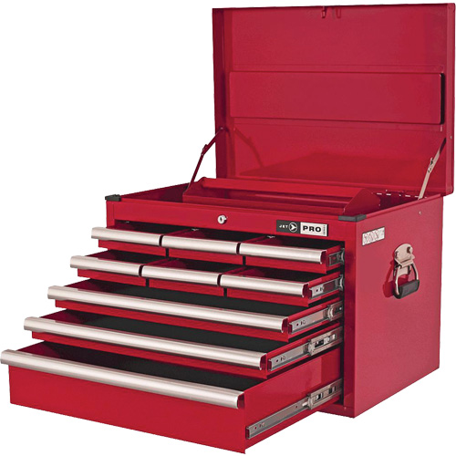 PMC2709 Pro Series Mechanic's Chest, 26" W, 9 Drawers, Red Moffatt Supply & Specialties