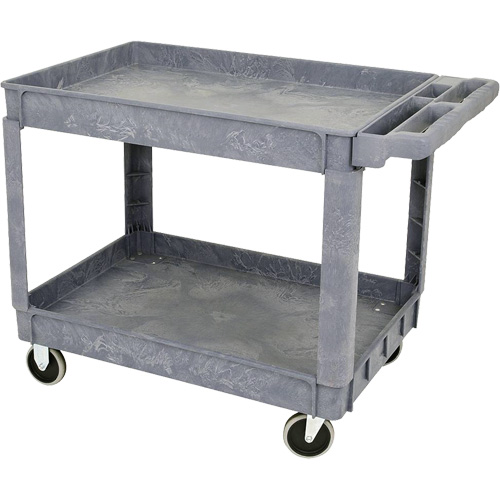 JPTC-3624 Heavy-Duty Polypropylene Shop Cart, 2 Tiers, 46" W x 25-1/2" D x 33-1/4" H, 500 lbs. Cap. Moffatt Supply & Specialties