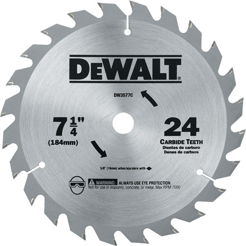 Carbide Circular Saw Blade, 7-1/4", 24 Teeth Moffatt Supply & Specialties
