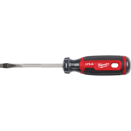 Slotted Screwdriver, 1/4" Tip, Round, 211 mm L, Cushion Grip Handle Moffatt Supply & Specialties