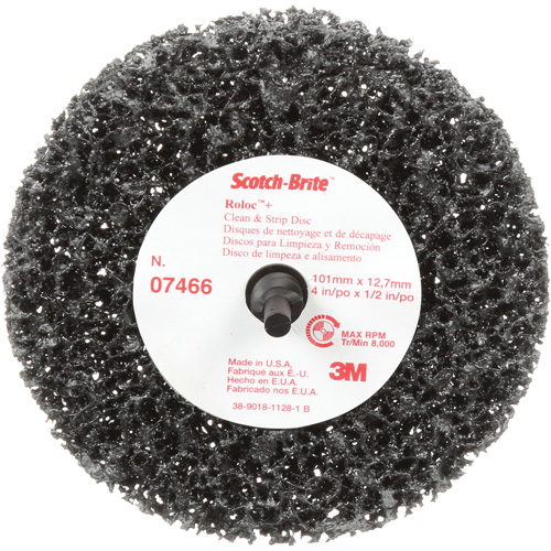 Disque de nettoyage et de d&eacute;capage Clean and Strip Roloc Scotch-Brite, 4" dia., Grain Extra grossier, Carbure de silicium Moffatt Supply & Specialties