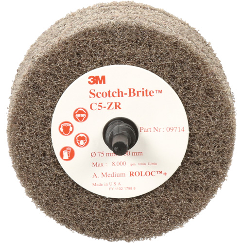 Scotch-Brite Cut & Polish Disc, 75 mm x 30 mm, 20 mm Arbor, Aluminum Oxide, 7500 RPM Moffatt Supply & Specialties