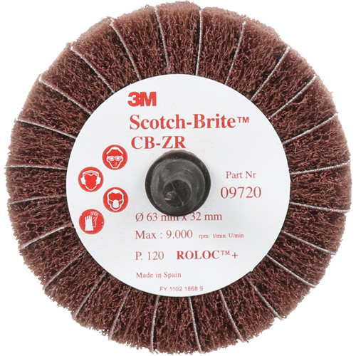 Disque combin&eacute; Scotch-Brite, 2-1/2" dia., Grain 120, Oxyde d'aluminium Moffatt Supply & Specialties