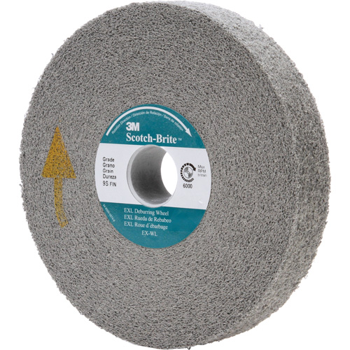 Scotch-Brite EXL Deburring Wheel, 6" x 1/2", 1" Arbor Moffatt Supply & Specialties