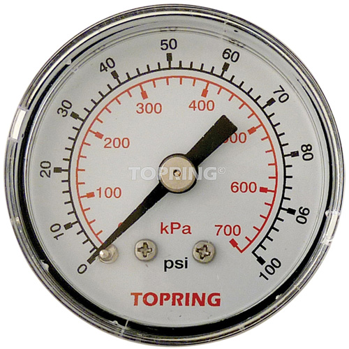 Pressure Gauge, 1-1/2" , 0 - 100 psi, Back Mount, Analogue Moffatt Supply & Specialties