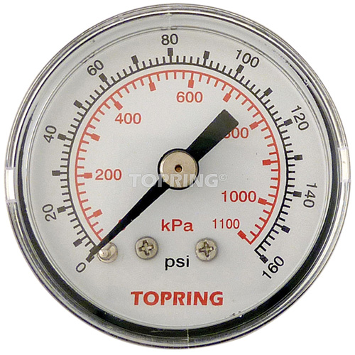 Manom&egrave;tre,  1-1/2", 0 - 160 psi, Fixation arri&egrave;re, Analogique Moffatt Supply & Specialties