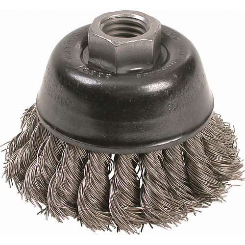 Knot Wire Cup Brushes - High Speed Small Grinder, 2-3/4" Dia. x 5/8"-11 Arbor Moffatt Supply & Specialties