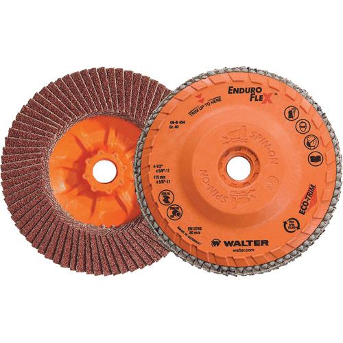 Enduro-Flex Flap Disc, 4-1/2" x 5/8"-11, Type 27, 40 Grit, Zirconia Alumina Moffatt Supply & Specialties