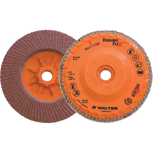 Enduro-Flex Flap Disc, 4-1/2" x 5/8"-11, Type 27, 60 Grit, Zirconia Alumina Moffatt Supply & Specialties