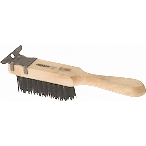 Straight Handle Scratch Brushes With Scraper, Steel, 4 x 11 Wire Rows, 11-3/8" Long Moffatt Supply & Specialties