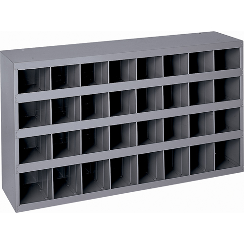 Steel Storage Bin Cabinet, 34-3/4" W x 8-1/2" D x 19-1/4" H, Grey Moffatt Supply & Specialties