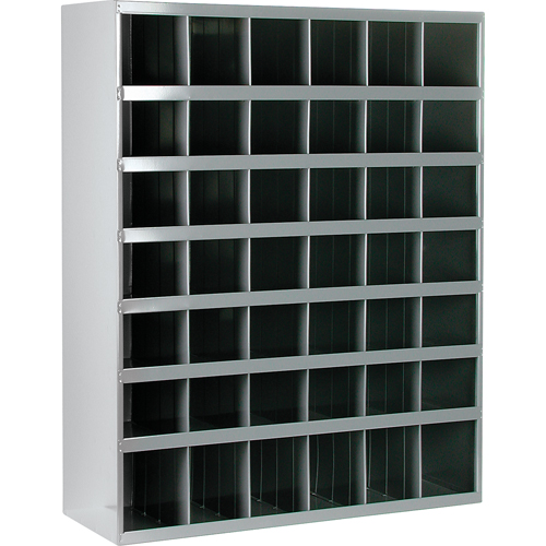 Steel Storage Bin Cabinet, 33-3/4" W x 12" D x 42" H, Grey Moffatt Supply & Specialties