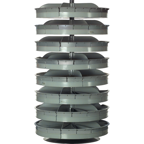 Rotabin&reg; Storage Units, 500 lbs. Capacity per Level, 5 Level, 38" H x 28" Dia. Moffatt Supply & Specialties