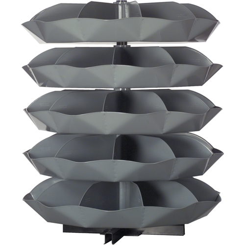 Rotabin&reg; Storage Units, 625 lbs. Capacity per Level, 5 Level, 56" H x 44" Dia. Moffatt Supply & Specialties