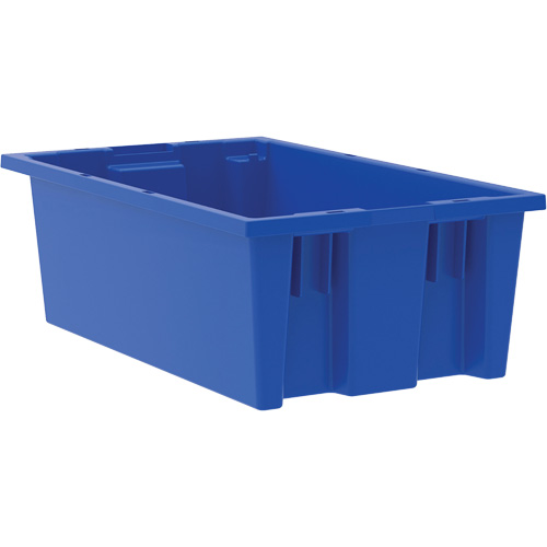 Contenant empilable et emboîtable, 6" x 11" x 18", Bleu Moffatt Supply & Specialties