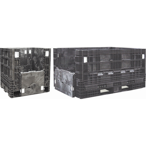 Collapsible Structural Polyethylene Containers, 48" L x 40" W x 34" H, Black Moffatt Supply & Specialties