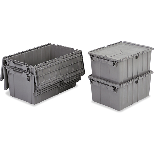 Flipak&reg; Polyethylene Plastic (PE) Distribution Containers, 11.8" x 9.8" x 7.7", Grey Moffatt Supply & Specialties