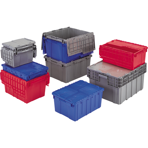 Flipak&reg; Polyethylene Plastic (PE) Distribution Containers, 11.8" x 9.8" x 7.7", Grey Moffatt Supply & Specialties