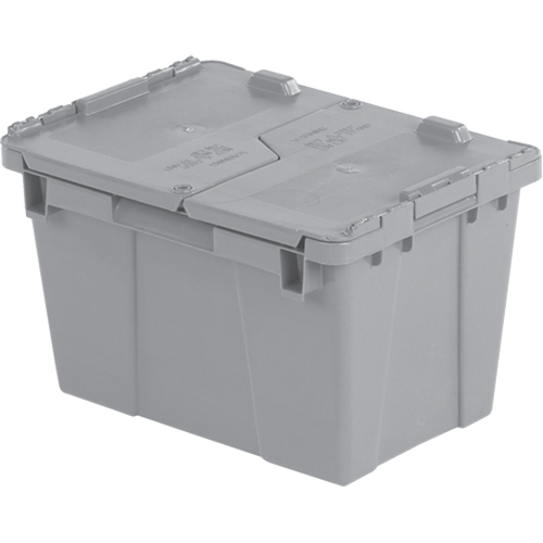 Contenants de distribution Flipak en plastique poly&eacute;thyl&egrave;ne (PE), 15,2" x 10,9" x 9,7", Gris Moffatt Supply & Specialties