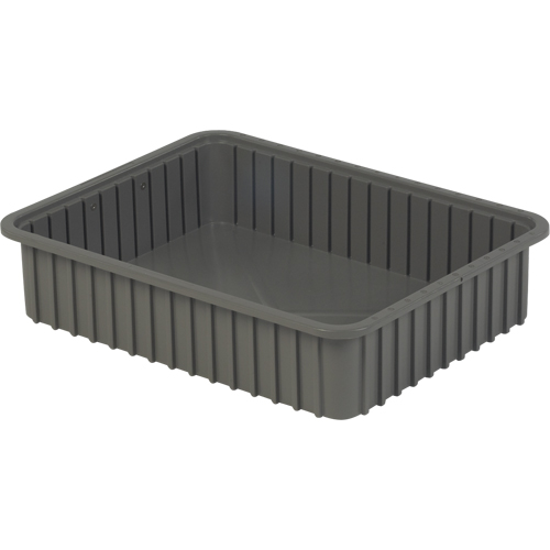 Divider Box&reg; Containers, Polyethylene, 22.4" W x 17.4" D x 5" H, Grey Moffatt Supply & Specialties