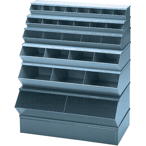 Sectional Bin Units, 100 lbs. Cap., 37" W x 20-1/2" D x 9-1/2" H, Blue Moffatt Supply & Specialties