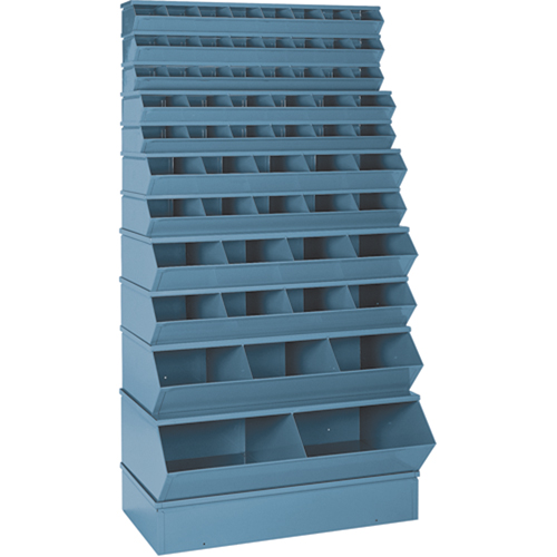 Bacs sectionnels superposables, Cap. 100 lb, 37" la x 8" p x 4-1/2" h, Bleu Moffatt Supply & Specialties