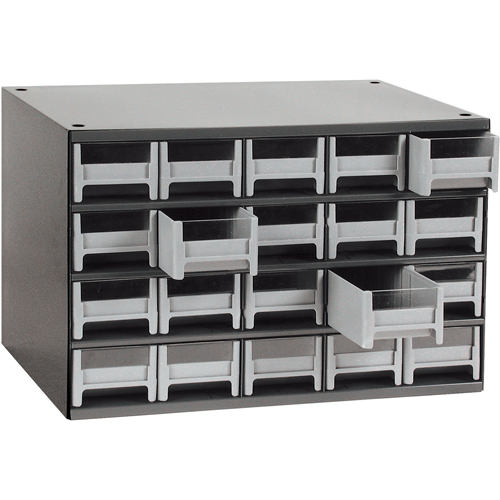 Modular Parts Cabinets, Steel, 20 Drawers, 17" x 10-9/16" x 2-1/16", Grey Moffatt Supply & Specialties