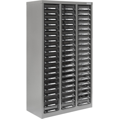 KPC-300 Parts Cabinet, Galvanized Steel, 60 Drawers, 21-3/10" x 10-2/5" x 36-9/10", Grey Moffatt Supply & Specialties