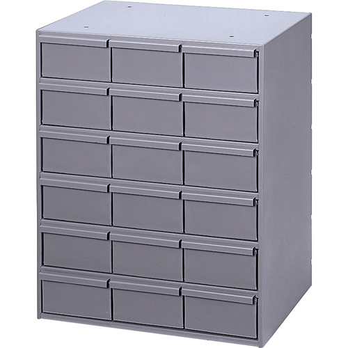 Casiers &agrave; tiroirs industriels, 18 tiroirs, 17-1/4" la x 11-5/8" p x 21-1/4" h, Gris Moffatt Supply & Specialties