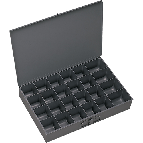 Boîtes &agrave; fond courb&eacute;, Acier, 24 compartiments, 13-3/8" la x 9-1/4" p, 2" h, Gris Moffatt Supply & Specialties