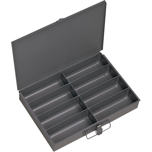 Compartment Scoop Boxes, Steel, 8 Slots, 13-3/8" W x 9-1/4" D x 2" H, Grey Moffatt Supply & Specialties