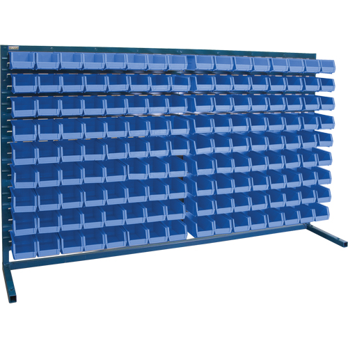 Louvered Rack with Bins, 144 Bins, 72" W x 15" D x 40" H Moffatt Supply & Specialties