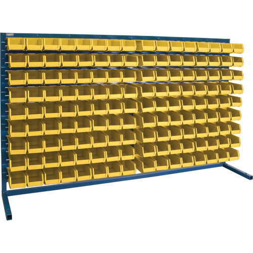 Louvered Rack with Bins, 144 Bins, 72" W x 15" D x 40" H Moffatt Supply & Specialties