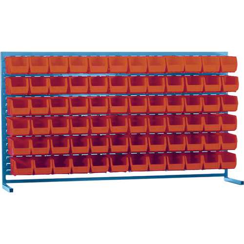 Louvered Rack with Bins, 72 Bins, 72" W x 15" D x 40" H Moffatt Supply & Specialties
