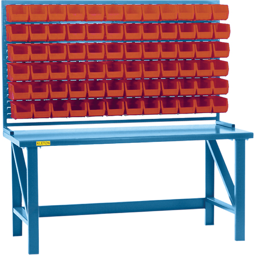 Louvered Rack with Bins, 36 Bins, 72" W x 15" D x 40" H Moffatt Supply & Specialties