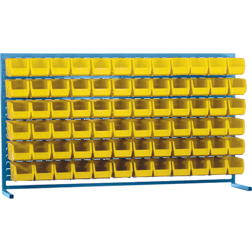 Louvered Rack with Bins, 72 Bins, 72" W x 15" D x 40" H Moffatt Supply & Specialties