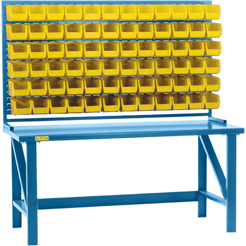 Louvered Rack with Bins, 72 Bins, 72" W x 15" D x 40" H Moffatt Supply & Specialties