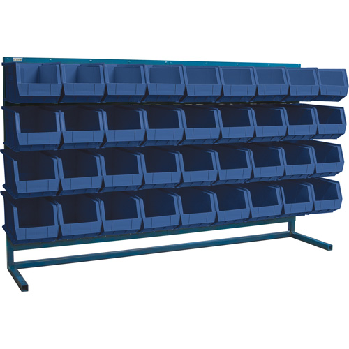 Louvered Rack with Bins, 36 Bins, 72" W x 15" D x 40" H Moffatt Supply & Specialties