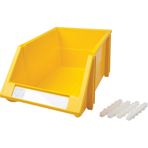 Stack & Hang Bin, 8-3/16" W x 6-3/16" H x 14" D, Yellow Moffatt Supply & Specialties