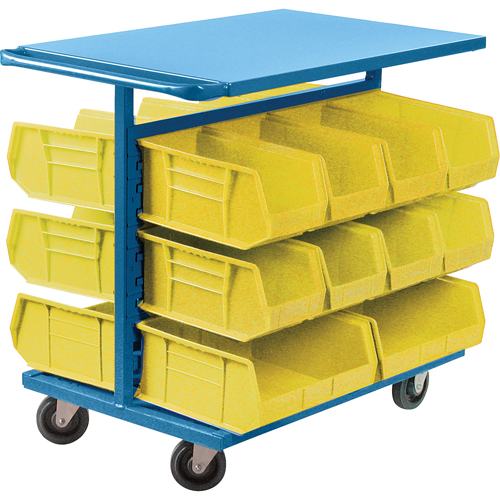 Bin Cart with Bins, Double-sided, 20 bins, 24" W x 38-1/2" D x 36-1/2" H Moffatt Supply & Specialties