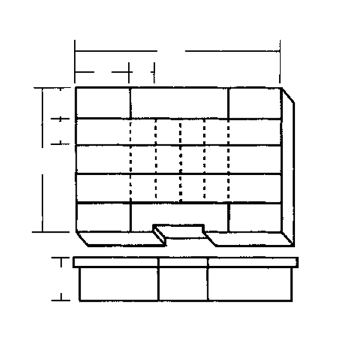 Compartment Case, Plastic, 24 Slots, 15-1/2" W x 11-3/4" D x 2-1/2" H, Grey Moffatt Supply & Specialties