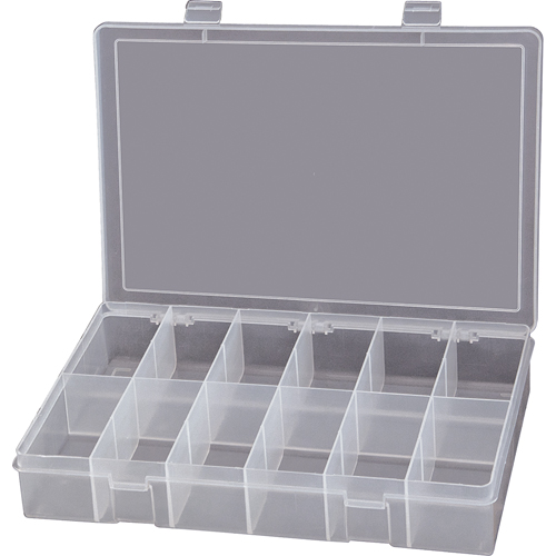 Compact Polypropylene Compartment Cases, 13-1/8" W x 9" D x 2-5/16" H, 12 Compartments Moffatt Supply & Specialties