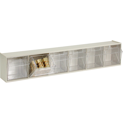 Tip-Out Bins Modular Storage System, 23-5/8" W x 3-5/8" D x 4-1/2" H, 6 Drawers Moffatt Supply & Specialties