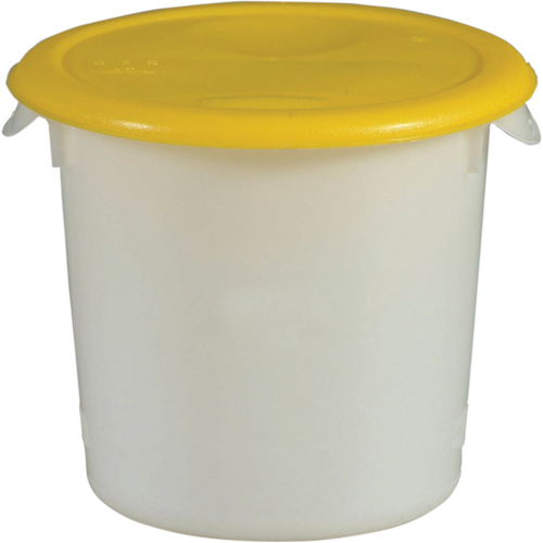 Round Storage Containers, 7-4/5" H x 8-1/2" D, 3.79 L Capacity, White Moffatt Supply & Specialties