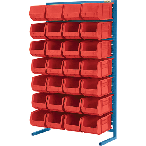 Single-Sided Stationary Bin Rack, 36" W x 12" D x 61" H, 28 Bins Moffatt Supply & Specialties