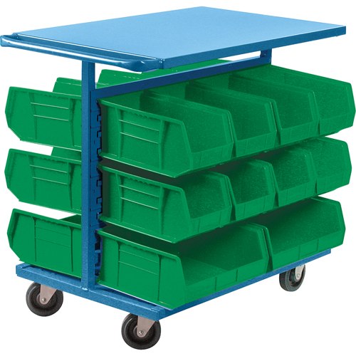 Chariot &agrave; bacs avec bacs, &agrave; deux c&ocirc;t&eacute;s, 20 bacs, 24" la x 38-1/2" p x 36-1/2" h Moffatt Supply & Specialties