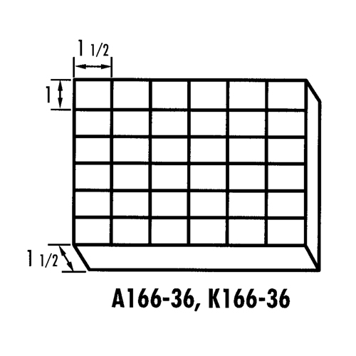 Boîte &agrave; compartiments K-Resin, Plastique, 36 compartiments, 6-9/16" la x 9-5/8" p, 1-1/2" h, Transparent Moffatt Supply & Specialties