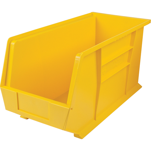 Bacs ultra empilable & suspendable, 8-1/4" la, 9" h x 18" p, Jaune Moffatt Supply & Specialties