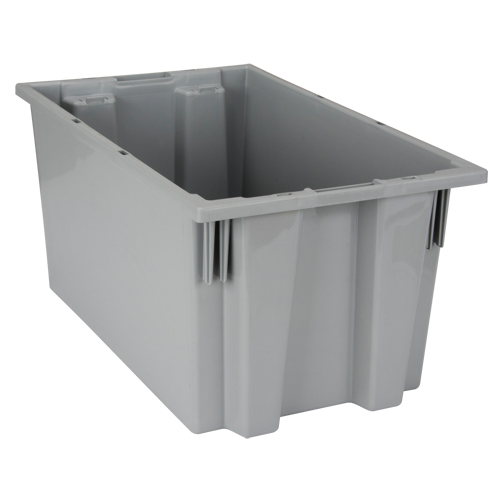 Stack & Nest Totes, 9" x 18" x 11", Grey Moffatt Supply & Specialties